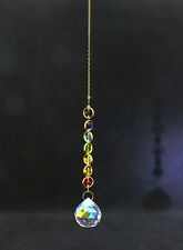 Sonnenfänger Glas / goldfarbene Halter / Windspiel Dekoration Kristall Anhänger