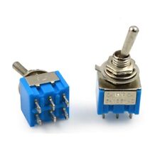 Schalter Miniatur Kippschalter 6-polig EIN/AUS/EIN 2xUM Umschalter 10 Stück S008