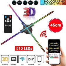 45cm 3D Hologram Projector Display 4 Flügel 510 LED Wifi APP