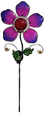 Gartenstecker Solar Blume, Echtglas, lila, Gartenbeleuchtung, Metallblume