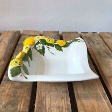 BASSANO KERAMIK QUADRATISCH SCHÜSSEL 14 CM ZITRONE MOTIV AUS ITALIEN NEU