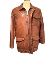  Brown Leather  Jacket Men's
