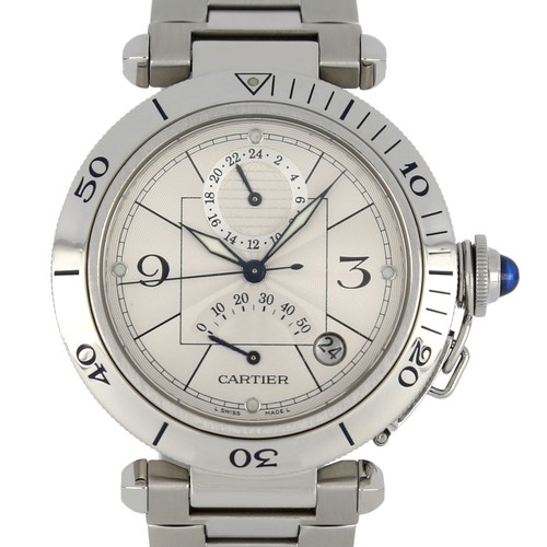 Cartier pasha gmt gangreserve - cartier,