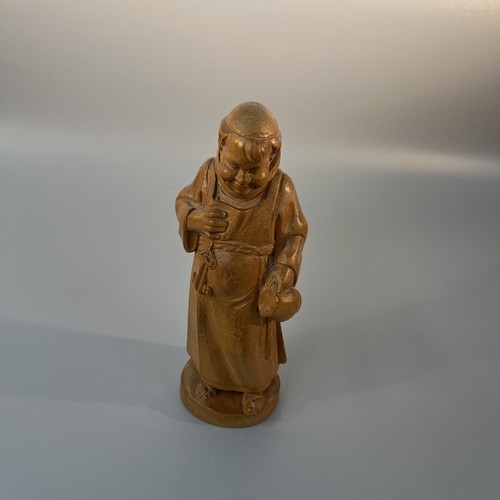 Holzfigur mönch handarbeit - holzfigur,