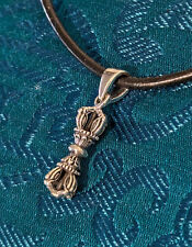 Massiv + fein von Hand gefertigt! Dorje-VAJRA Anhänger aus Nepal, 925er Silber