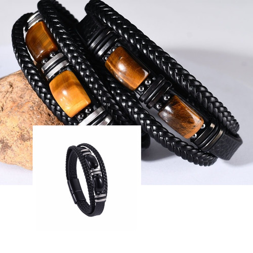 Luxus leder armband tigerauge - luxus,