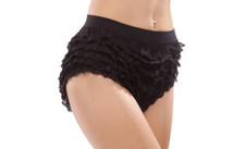 Funkenmariechen Spitzenhöschen 140-152 Rüschenslip Schwarzes Rüschenhösch140/152