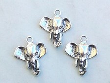 5x Anhänger Elefant Kopf 26x22mm Charms Elefantenkopf Schmuck Deko Kette Basteln