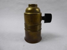 alte schöne original Messing Lampenfassung E27 Bakelit Drehschalter Drehknebel