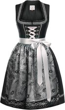 Dirndl Damen Schwarz Midi mit