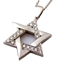 0.54ct Natürlich Rund Diamant 14k Solid Weiß Gold Hochzeit Stern Anhänger