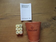 Krombacher Pils Bier Knobelbecher Würfelbecher Leder mit 6 Würfeln neu