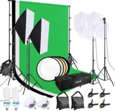 Fotostudio Softbox Set Hintergrundsystem Studioleuchte Fotolampe mit Tasche