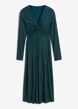 Neu Midikleid mit Glitzereffekt Gr. 36/38 Tiefgrün Midi Abend-Kleid Party-Dress