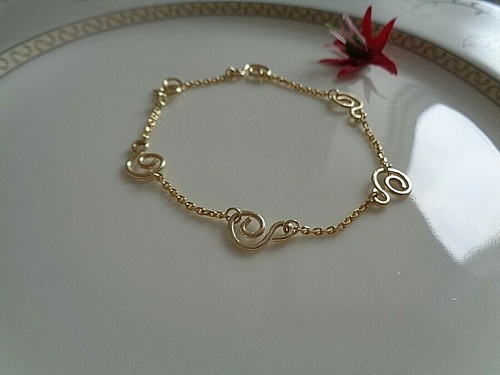 Gold armband mit spiralen 14k - gold, spiralen,