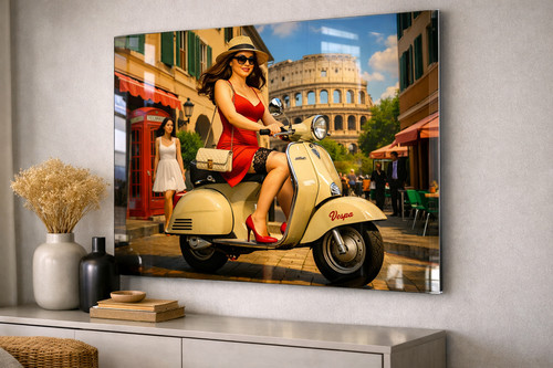 Vespa romantik wandbild - vespa,