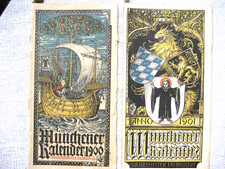 2 Expl: Münchener Kalender 1900+ 1901 Heraldik Wappen deutscher Fürsten + Grafen