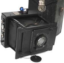 Vintage Goerz Berlin strut folding camera Angus w. Zeiss Tessar 4,5/16,5cm NOTT