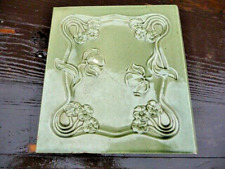 Ofenkachel /Fliese historisches Dekorationsobjekt vor 1900 Keramik LINDGRÜN