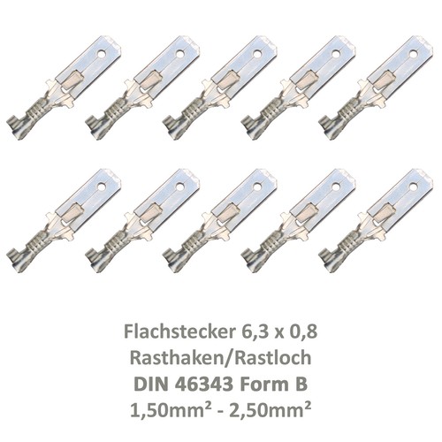 Flachstecker 3x0 8 - flachstecker, 6,3x0,8