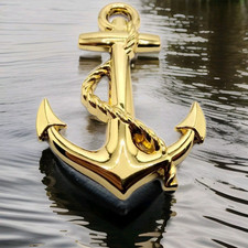 3D Anker Metall Aufkleber Gold