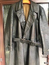 alter Ledermantel schwarz für Oldtimer Krad Motorrad etc. etwa Gr. 50