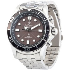 St. Leonhard Herren-Funk-Armbanduhr mit Akku und Solarpanel im Zifferblatt