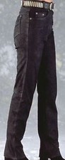 Lederjeans Nubuk  schwarz oder
