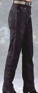 Lederjeans nubuk schwarz - nubuk,