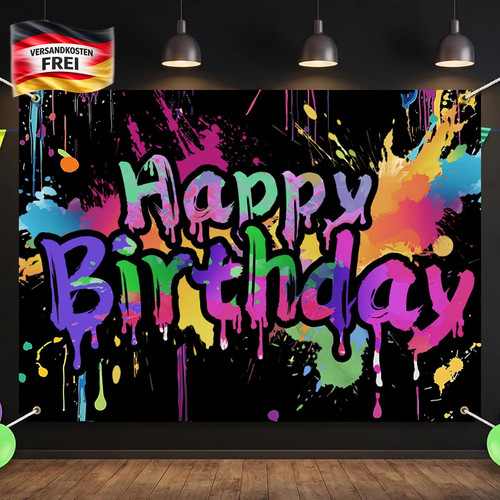 Geburtstagsbanner neon - geburtstagsbanner,