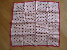 Seide Seidentuch 50x50 cm Tuch Halstuch weiß/pink Punkte wunderschön