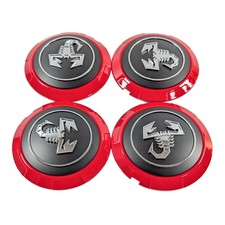 4x ABARTH Nabendeckel Felgendeckel Kappen Rot Schwarz 52039524 | Fiat 500 Punto
