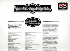 Hubert Wolf Seine Original Böhmerländer –Sängerfest Im Böhmerwald [12" LP Vinyl]