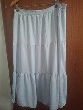 Koton Schwingender Maxirock Hellblau Volants Herbst Stufenrock Pastell 