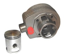 Zylinder komplett Vespa PX125 TS, GT 3 Überströme Indisch