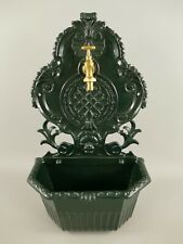 Wandbrunnen Aluguss Gartenbrunnen Ausgußbecken grün Höhe 58cm