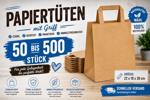 Papiertragetaschen braun mit - papiertragetaschen,