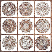 9 Mandala Schablonen Set Wand Malerei Scrapbooking DIY Geschenke Kinder