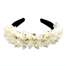 Blumen Haarreif "BIANCA" mit weißen Blüten / Hochzeit / Kommunion / Volksfest