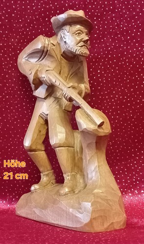 Holzfigur jäger auf der - holzfigur,