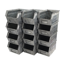 12x Schäfer Kästen LF 3,5l 238mm MultiAngebot Zink Box Sicht Lagerfix StahlKiste
