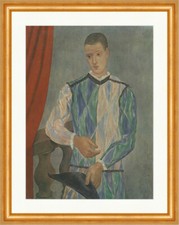 Der Harlekin von Barcelona Pablo Picasso 1917 Kostüm Plakatwelt 1361 Gerahmt