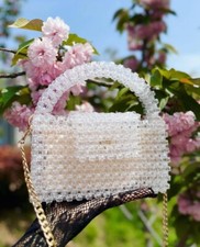 Vintage Perlen Clutch Abendtaschen Damen Geldbörse Prom Cocktail 2024 Handarbeit