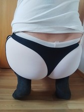 Badestring Tanga Badehose - Schwarz - Herren - L