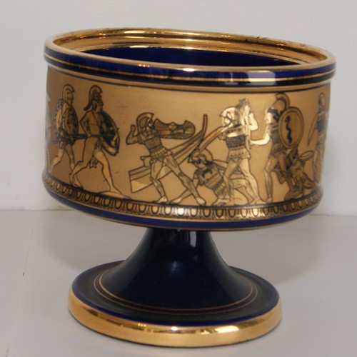 Vintage blaue handgefertigte