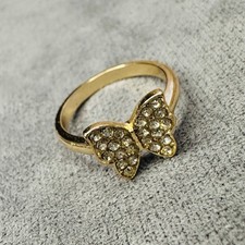 Ring vergoldet Schmetterling Strass Größe 54 Damen Schmuck verspielt