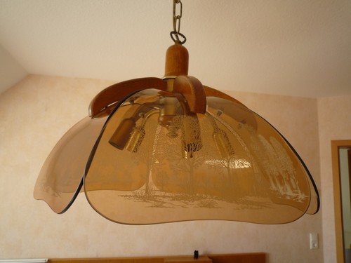 Hängelampe eiche braunglas - hängelampe, eiche-braunglas