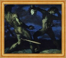 Medusa Franz von Stuck Gorgone Mythologie Kopf Männer Schwert B A3 01903 Rahmen