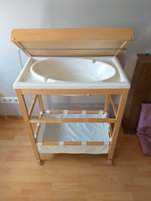 roba Bade-Wickel-Kombi 'Baby Pool', klappbarer Tisch mit Wanne, Holz natur