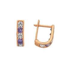 Kinde Ohrringe mit Zirkonia Roségold Rotgold Russisches gold 585 Ohrschmuck